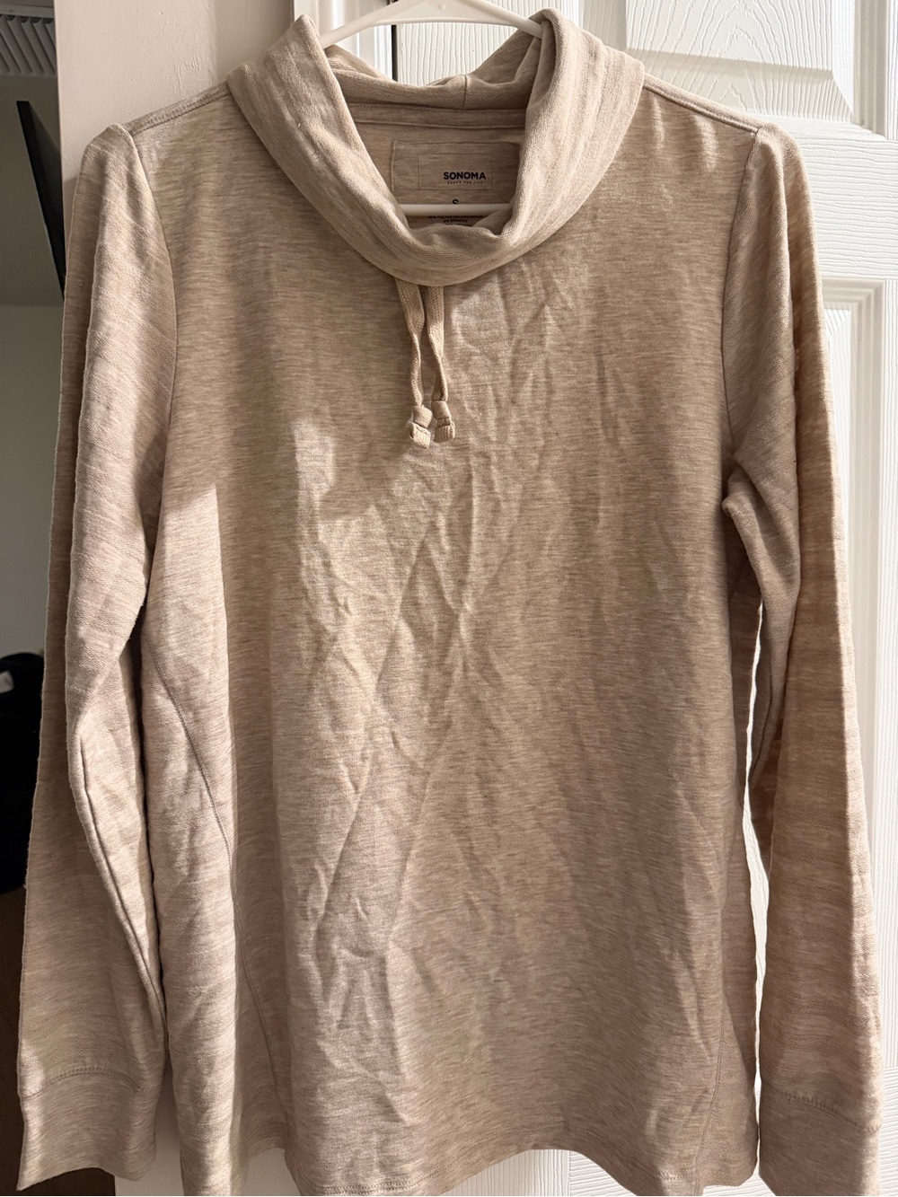 Sonoma Neutral Beige Cowl Neck Pullover